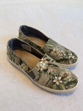 Keds Slip-On Floral Canvas - Olive Green